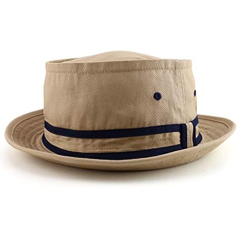 Armycrew Oversized XXL Roll Up Bucket Hat with Stripe Band, Khaki Navy, XX-Large Cover