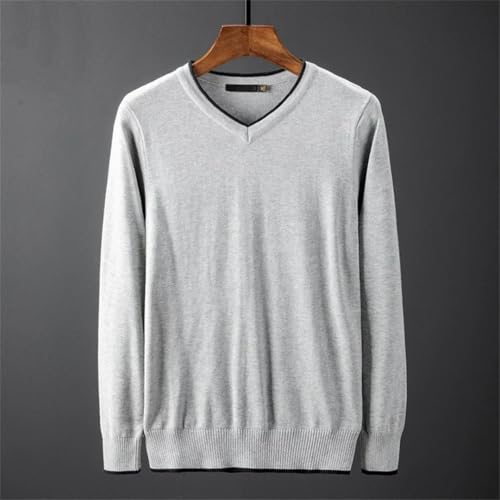 Mens Sweater V Neck Knitted Pullovers Slim Fit Korean Clothes Daily Pullovers Sweaters3