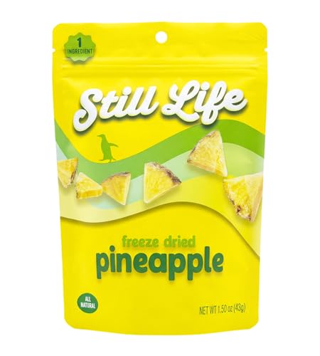 Still Life Freeze-Dried Organic Pineapple Diced, Real Fruit Snack, Single-Ingredient, No Sugar Added, No Preservatives, Healthy Crunchy Snack for Kids & Adults, Vegan, Gluten-Free (1 Pack, Pineapple)