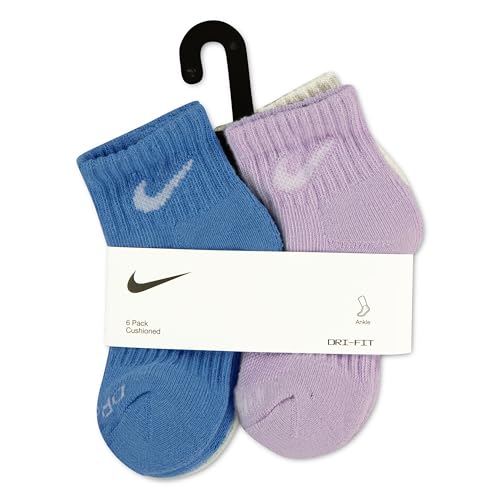 Image of Nike Multi-Pack Performance Ankle Socks, Blue Beyond 6-Pack, XXS