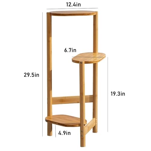 Myoyay Triangular Flower Stand 3 Tier Plant Stand Indoor Outdoor Bamboo Plant Shelf Corner Display Rack Pot Plant Holder Floor Hanging Stand Creative Solid Wood Ornaments Rack #TOP4