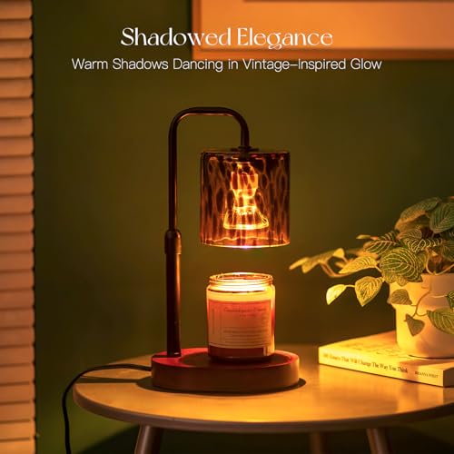 Candeldo Tortoise Shell Home Decor: Black Candle Warmer Lamp with Timer Vintage Leopard Lamp with 2 Bulbs Height Adjustable Cheetah heetah Candle Warmer Dimmable Mothers Day Women Gift by Candeldo - Image 3
