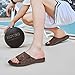 KuaiLu Mens Slides Soft Cushion Sport Sandals with Plantar Fasciitis Arch Support Adjustable Open Toe Summer Slippers Slip on Indoor Outdoor Sandalias Para Hombres, Dark Brown Size 10