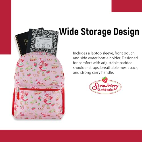 Strawberry Shortcake Allover Design Backpack, Blueberry Muffin, Durable and Stylish Backpack for School, Travel, or Everyday Use (Pink)3