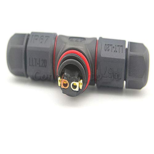 10 Pcs Led Strip Light L20 2 Pin Connector Screw Lock Cable IP67 3 Way T Type Wire Contacts Waterproof Connector 20A 500V