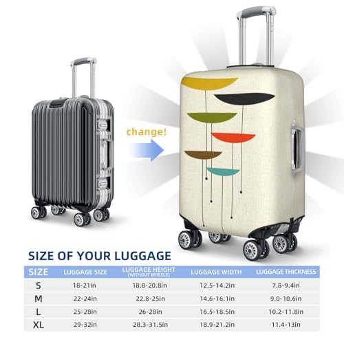 Mid Century Modern Prints Print Suitcase Cover Luggage Protector Washable Elastic Fashionable Travel Gear Cover 6