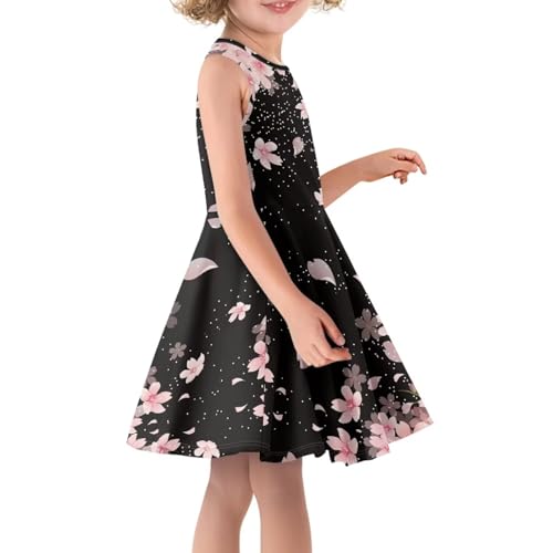 Cherry Blossom Dresses for Kids 9-10T Girls' Sleeveless Party Dress Big Girls Dress Kids Toddler Baby Girls Cute Dress Princess Sleeveless Beach Skirts Midi Lengt Sundress for Daily3