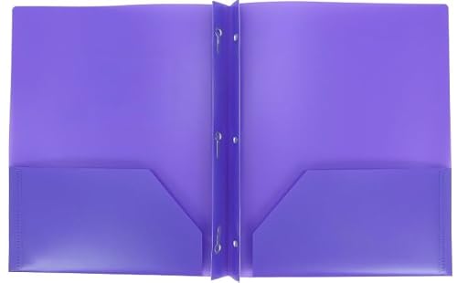 Back to School.Aurora LLC School,Office Supplies.Durables Plastic Folders with Prongs and Two Pockets. (Purple)