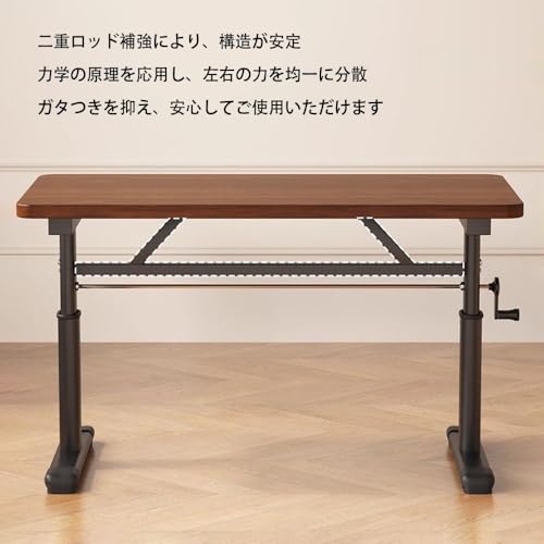 【2026 年新版】手動昇降デスク 高さ 63-90cm 調整 幅 80/100/120cm 奥行 60cm 耐荷重 150kg 人間工学 パソコンデスク オフィス/在宅勤務/勉強机 組立簡単(80*60cm) [4]