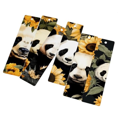 Marque-pages panda et tournesol avec pompon pour enseignants et étudiants