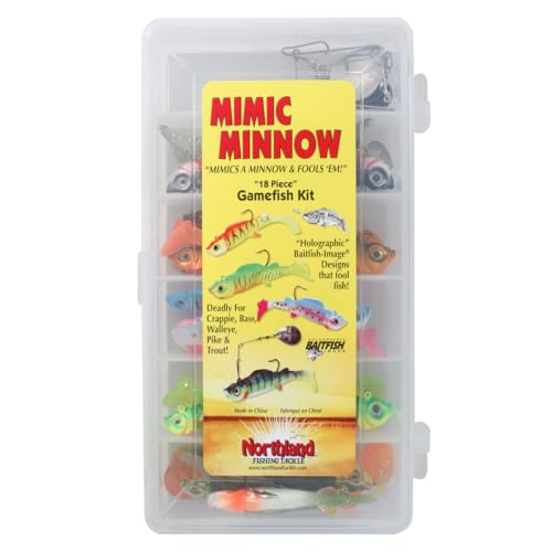 Northland Fishing Tackle Mimic Minnow Gamefish Swimbait Lure Kit, Assorted Sizes and Colors for...