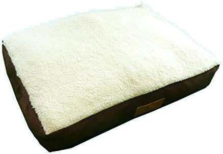 Ellie-Bo 56 x 41 x 10 cms Small Dog Bed with Waterproof Cover in Black with Brown Piping for 24 inch Dog Cage / Crate