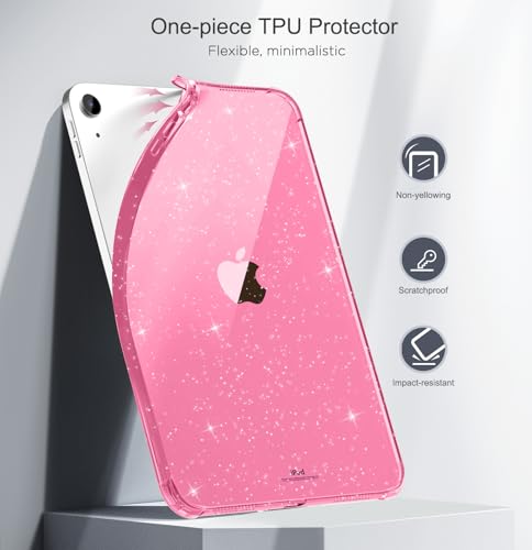 Image of MoKo Clear Case for iPad (A16) 11th Generation 2025, Persian Pink Glitter