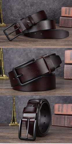 West Leathers [2 Pack] Men's Belt, Men's 38Mm Classic Jean Belt #TOP7