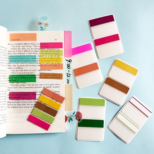 Image of ELII 500 PCS Sticky Index Tabs 2 Inch Book Tabs Page Markers File Tabs | Self Adhesive, Labels for Pages Notebooks,Safety Material, Smooth Writing,Transparent,Waterproof,Repositionable