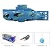 Ouhgnoh Mini RC Boat Toy Remote Control Tourist Submarine Underwater Electric Fish Tank Diving Child's Birthday Present(Blue)