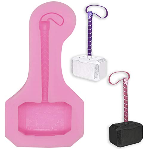 HengKe 2 peças moldes de silicone em forma de martelo para festa de jogo de papel, para pudim, muffi