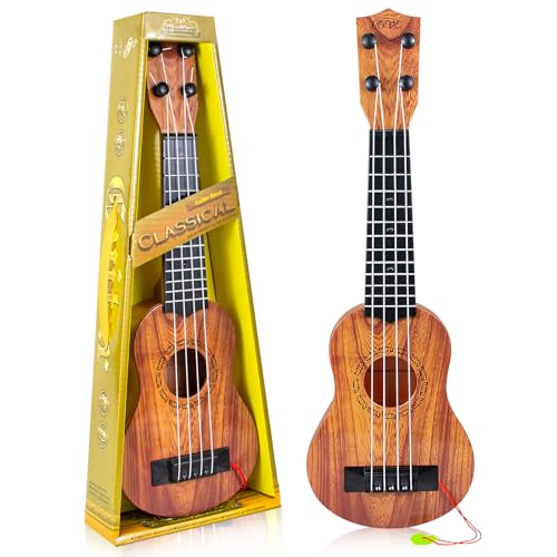 Juguete de guitarra para ukelele para niños, 4 cuerdas, 4 cuerdas, juguete musical para bebé...