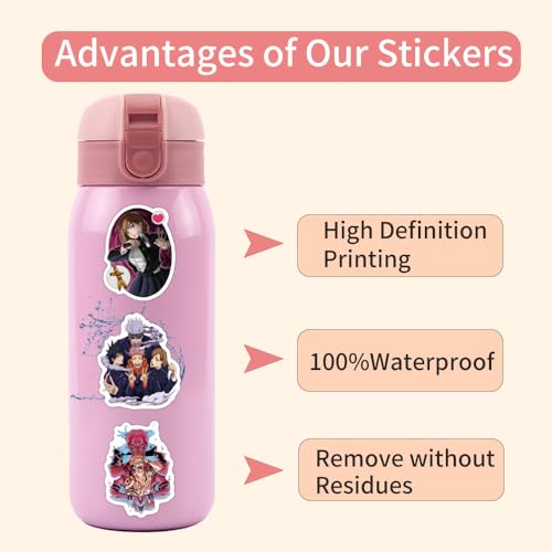 Image of 55pcs Japanese Anime Jujutsu Kaisen Stickers for Kids,Vinyl Waterproof Jujutsu Kaisen Decal for Water Bottle Laptop Toy Sticker for DIY Decorate Bumper Phone Hard Hat Teens Gifts