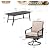 Sophia & William Patio Outdoor Dining Sets for 6, Outdoor Table Furniture Set 7 Piece- 1 Rectangular Expandable Patio Table and 6 Padded Swivel Dining Chairs for Garden Deck