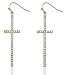 2 Pairs of Goldtone with Clear Iced Out Ellongated Style Cross Dangle Earrings