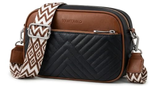 Image of Vantamo Premium Quilted Crossbody Bags for Women with Anti-Pickpocket Clip, Vegan Leather Handbags, Travel Purses for Women
