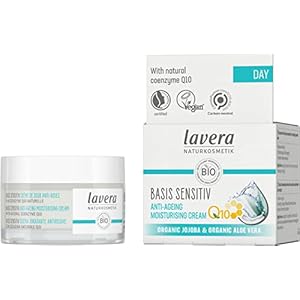 lavera Basis Sensitve Anti Wrinkle Moisturizing Cream – Face Cream with Q10 & Aloe Vera – Moisturizing Facial Cream – Anti Aging Cream – PETA Certified – Vegan – Made in Germany – 1.7 Fl Oz
