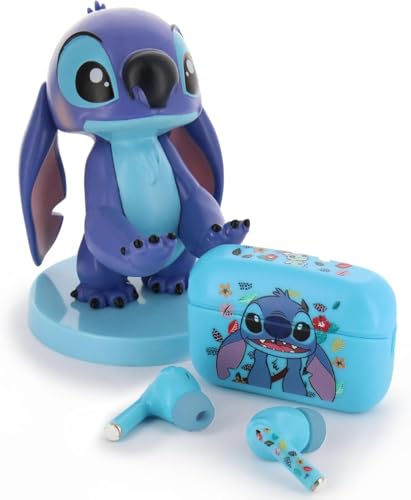 Exquisite Gaming: Buds Pro & Holdems Bundle - Classic Stitch - Wireless Bluetooth Earbuds & Case, Character Device Holder/Figure, Disney Lilo & Stitch