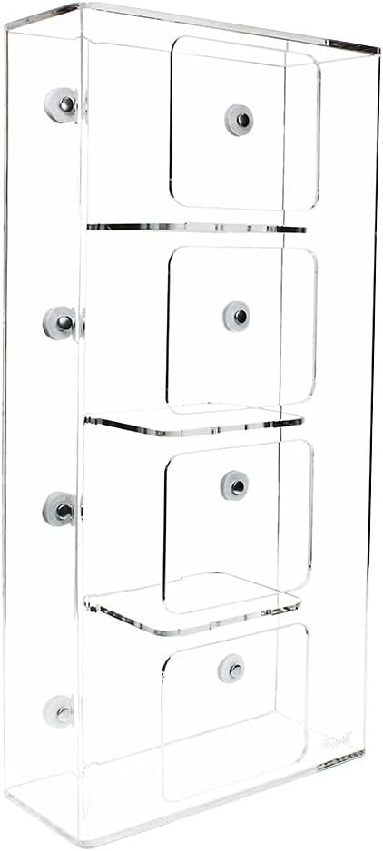 TrippNT 50953 Clear Acrylic Quadruple Side Loading Glove Box Holder, Magnet Mount, 10" Width x 20" Height x 4" Depth