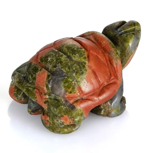 Estatua Figura de Tortuga Unakite 5 cm miniatura 3
