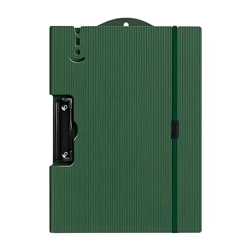 Image of oddpod Horizontal A4 Plastic Clipboard with Elastic Strap /Multi-Function Document Paper Storage File Folder with Outer Cover for Students & Professionals - Pine Green