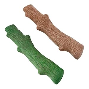 Outward Hound Dogwood Wood Durable Dog Chew Toys, Real Wood & Mint, 2-Pack, Large