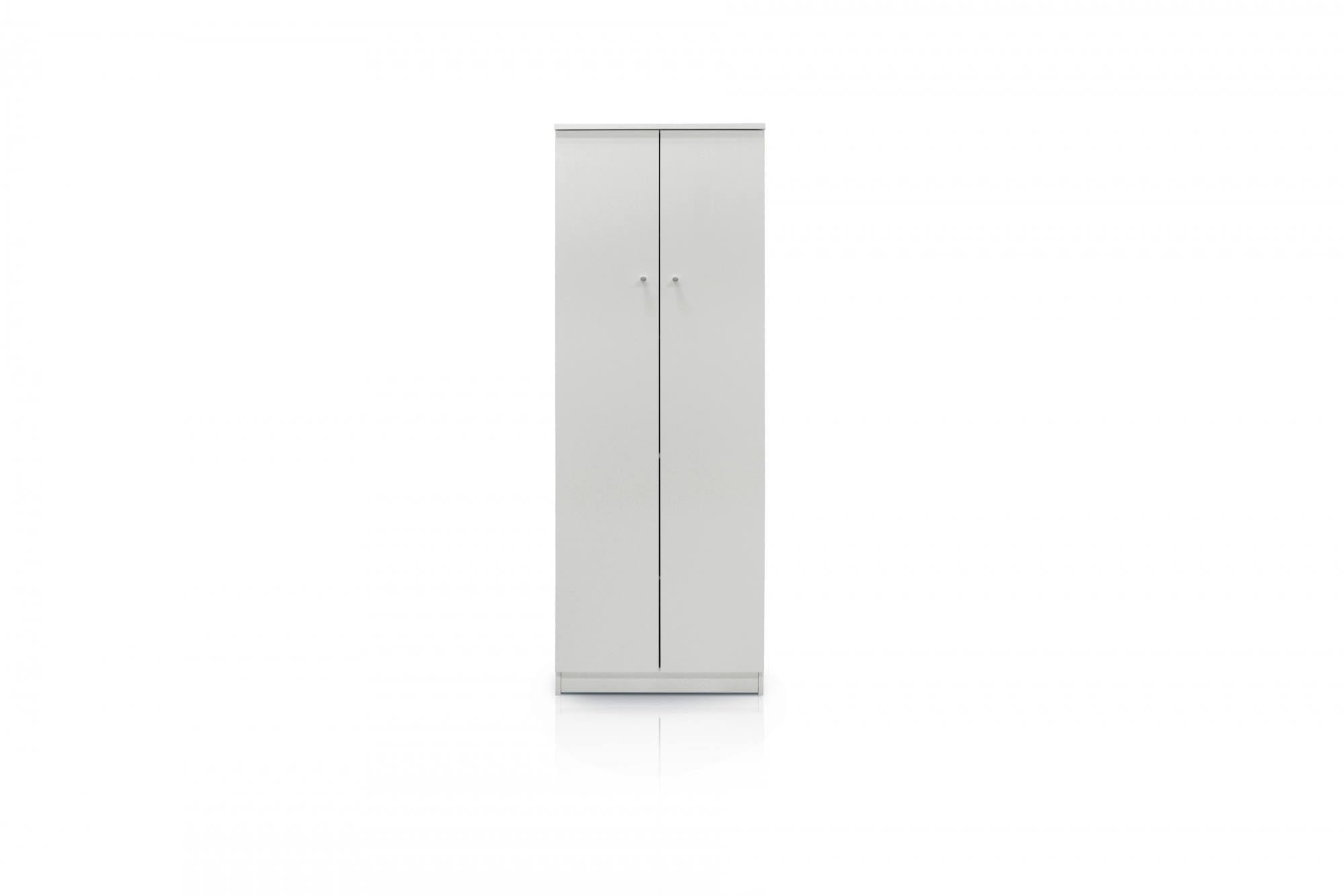 Dmora - Armadio multifunzione a due ante, colore bianco, cm 62 x 34 x 183