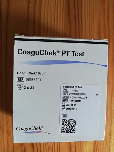 Bandelettes CoaguChek PT Pro II avec contrôle qualité intégré pour mesure INR stable