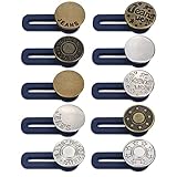 LEEQBCR 10-Stück-Taste Taille extender elastischen Metallknopf Verlängerung Jeans versenkbare Knopf Knopf Gürtel Extender für Manschetten/Hemden/Jeans