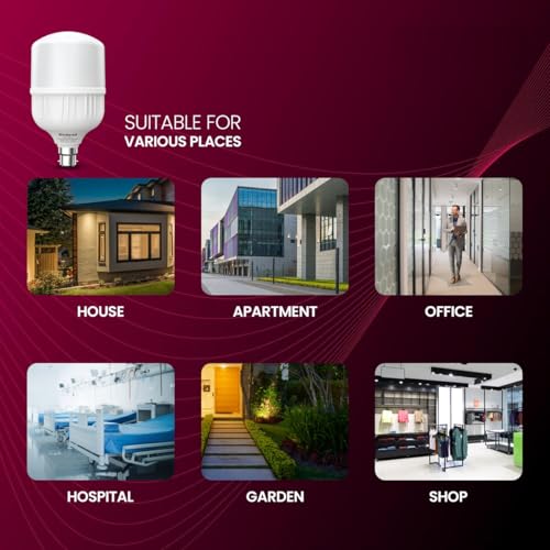 Image of Goldmedal Thor 40W B22 Base LED Bulb for Home & Office | Energy Efficient | 230 Degree Light Coverage | Surge Protection up to 4KV | Rated Life 15000 Hrs |Cool Daylight (6500K) |Pack of 2