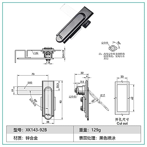 Serrure à loquet de compression à levier réglable anti-vibration pour coffre