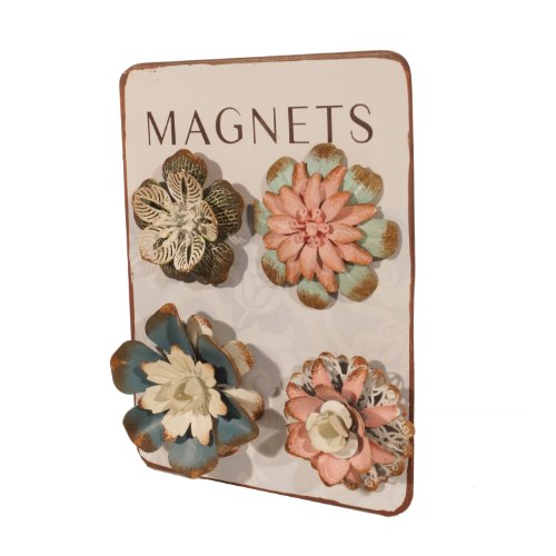 VIP International Metal Flower Magnets, Set of 4