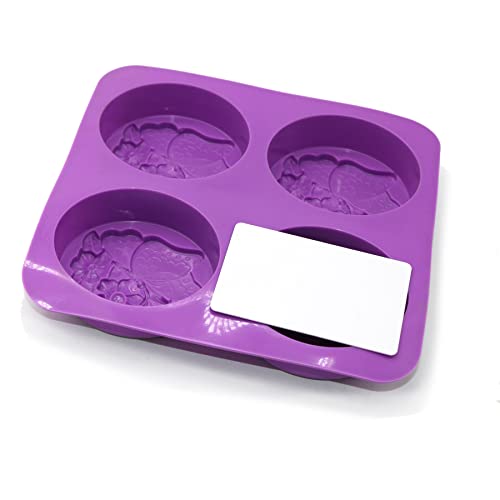 X-Haibei Flower Butterfly Oval Bath Soap Silicone Mold Cold Process Making Supplies 3Oz Per Cell #TOP5