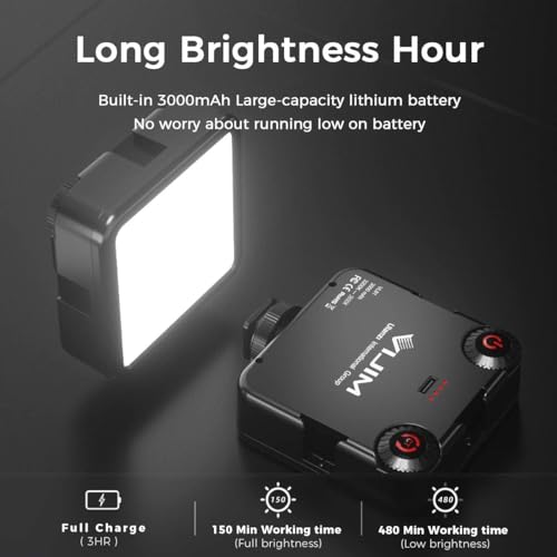 ULANZI VL81 Videoleuchte 81 LEDs Videolicht mit Cold Shoe, Foto Licht 3200K-5600K Farbtemperatur Helligkeit Einstellbar CRI 95+, 3000mAh Akku Kamera Licht für Fotografie YouTube Videoaufnahme