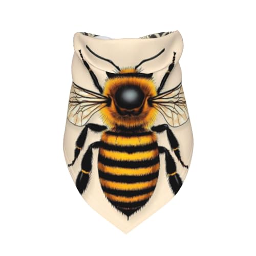 Image of Honey Bee Printed Pet Bandanas Washable Dog Bandana Adjustable Pet Scarf For Dogs Accessories Cat