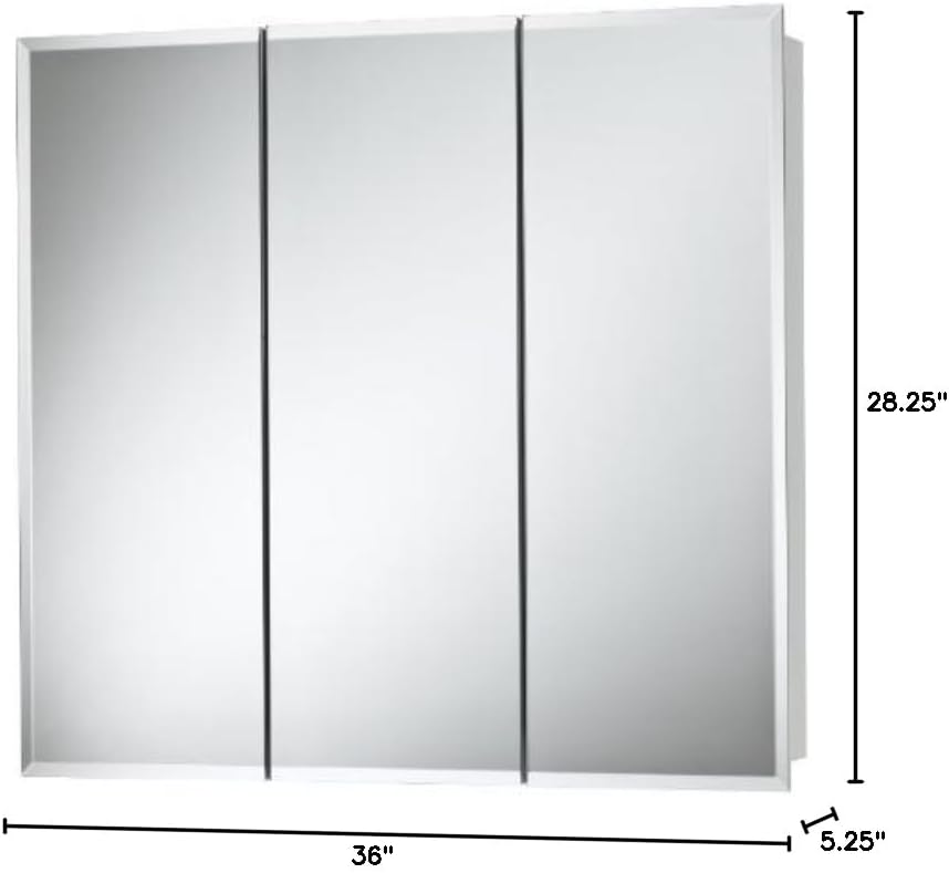 Jensen 255236 Horizon Frameless Medicine Oversize Cabinet, 36-Inch by 28-1/4 by 5-1/4-Inch
