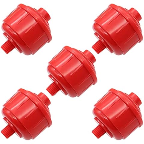 Dianrui 5PCS Red Disposable Mini Air Water Filters,Only Standard 1/4 Inch Threads Paint Gun Filter,Fit for Most Spray Guns and Air Tools K-020 Cover
