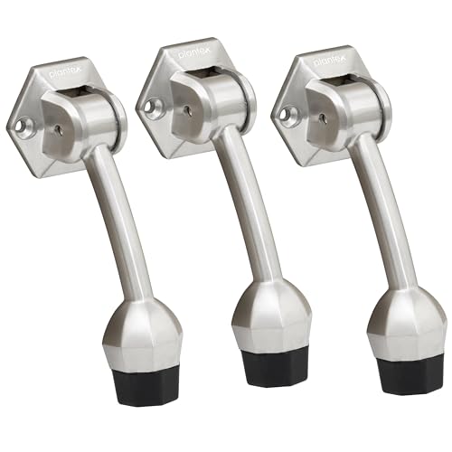 Image of Plantex Door Stopper for Main Door /5-Inch Stopper with Rubber Grip /Stoppers for Wooden Door /Stops for Door - Pack of 3 (Matt)