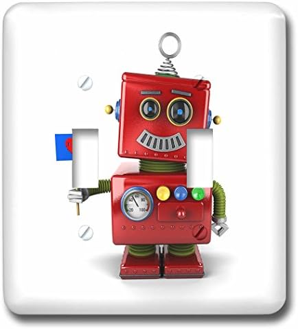 3dRose lsp_171865_2 Cute Toy Robot with Heart Sign Light Switch Cover image 5