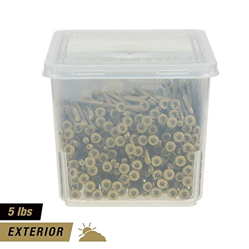 Power Pro 48616 Wood Screws, #10 X 4-1/2", Premium Outdoor Deck Screws, Rust Resistant, Epoxy Coated Bronze, 5Lb Tub, 237 Pcs #TOP2