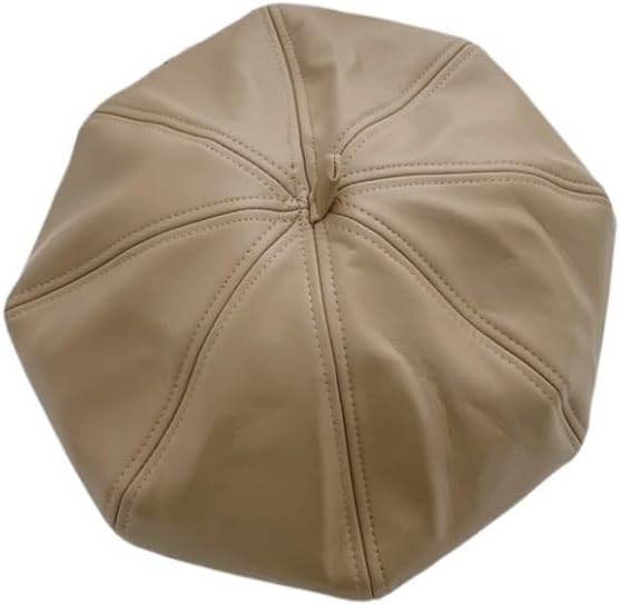 PU Leather Street Photography Beret Women's Retro Outdoor Warm Hat