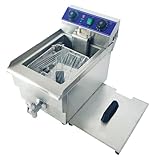 TECHTONGDA Commercial Deep Fryer 10L Stainless Steel Electric Fryer 1600W Commercial Countertop Deep Fryer Machine Precise Temperature Control...