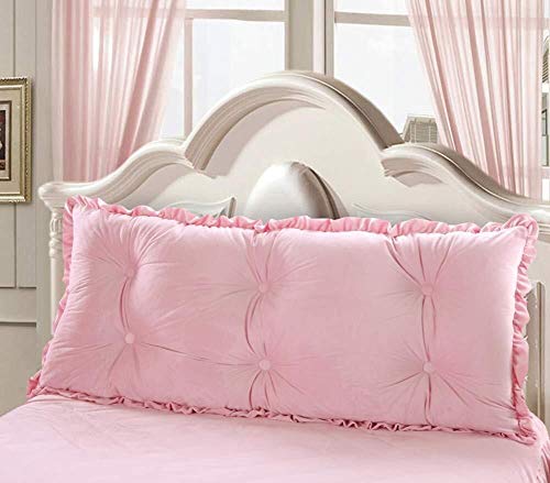 NJYT Big Velvet Filled Triangle Tatami Wedge Cushion Reading Pillow Bedside Positioning Support Sofa Bed Backrest Lumbar Pad (Color : Pink, Size : 180cm(71inch))