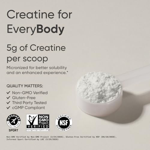 Image of Sports Research Creatine Monohydrate Powder 5g, Blue Raspberry (14.18oz) | Gain Lean Muscle, Improve Performance & Strength & Support Workout Recovery | Sugar Free, Vegan, Non-GMO - 60 Servings